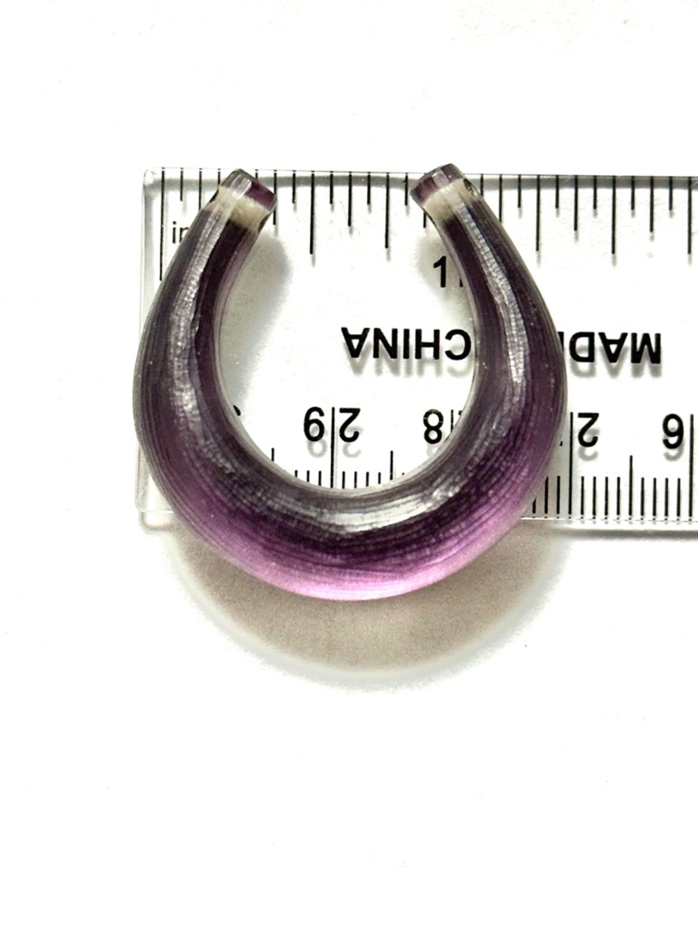 Alexis Bittar Lucite Purple and Black Horseshoe - Picture 3 of 9